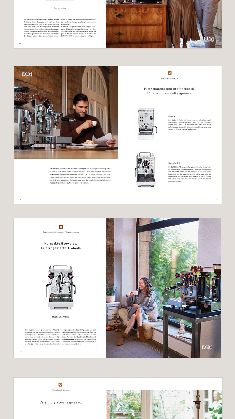Produktaufnahmen mit Models in einer Villa für Kunden Espresso Coffee Machines Manufacture GmbH, erstellt von P12-Fresh-Designagentur