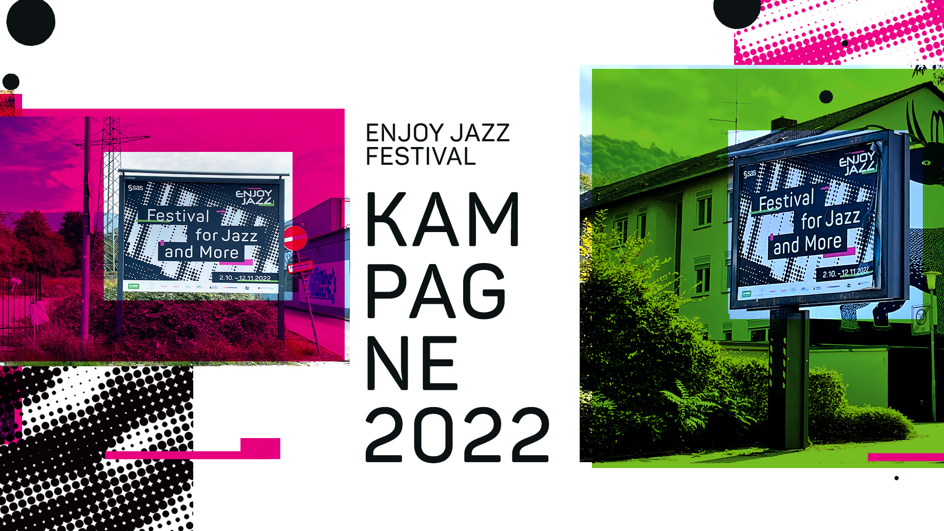 Outdoor-Banner von Kampagne für ENJOY JAZZ Festival 2022